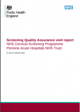 Screening Quality Assurance visit report: NHS Cervical Screening Programme Pennine Acute Hospitals NHS Trust